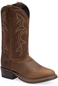 Medium Brown Double H Boot 12 Inch Black ICE Western